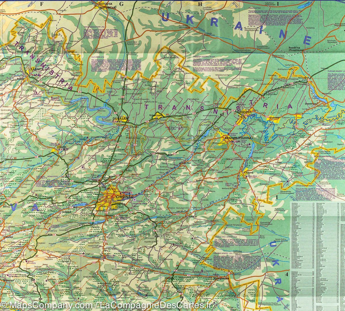 Carte de voyage - Roumanie et Moldavie | ITM carte routière ITM