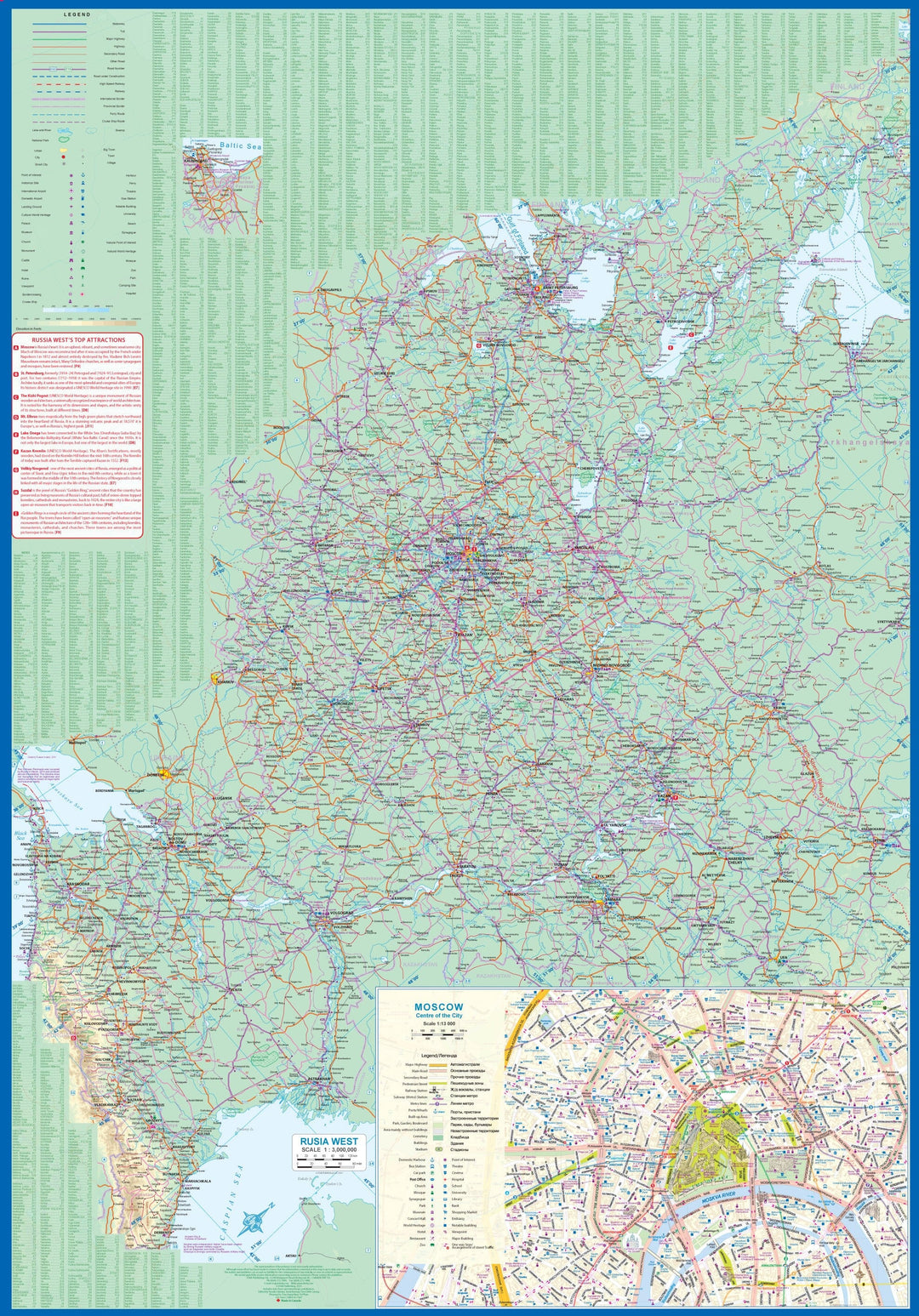Carte de voyage - Russie Ouest & Anneau d'Or | ITM carte pliée ITM 