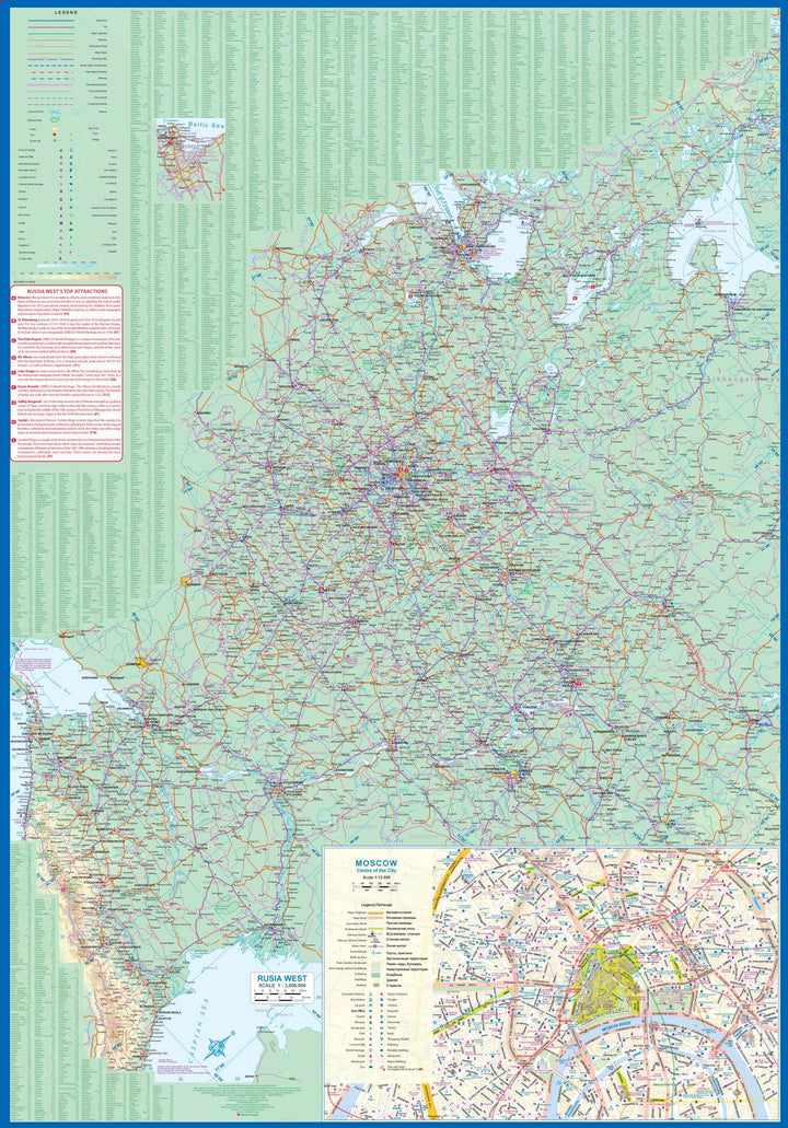 Carte de voyage - Russie Ouest & Anneau d'Or | ITM carte pliée ITM 