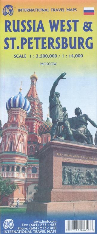 Carte de voyage - Russie Ouest & Plan de St Petersbourg | ITM carte pliée ITM 