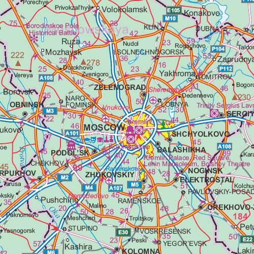 Carte de voyage - Russie Ouest & Plan de St Petersbourg | ITM carte routière ITM