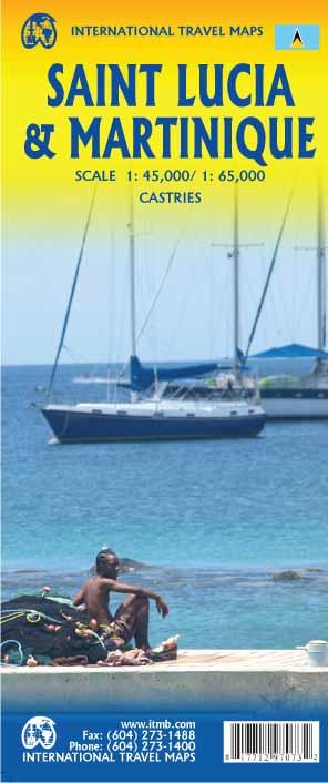Carte de voyage - Sainte Lucie & Martinique | ITM carte routière ITM