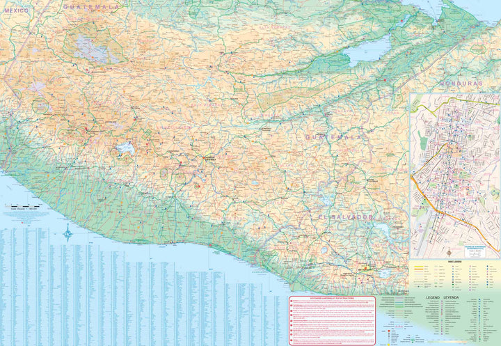 Carte de voyage - Salvador & Guatemala Sud | ITM carte pliée ITM 
