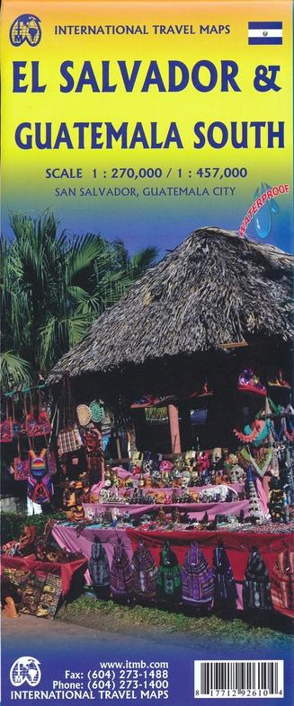 Carte de voyage - Salvador & Guatemala Sud | ITM carte routière ITM