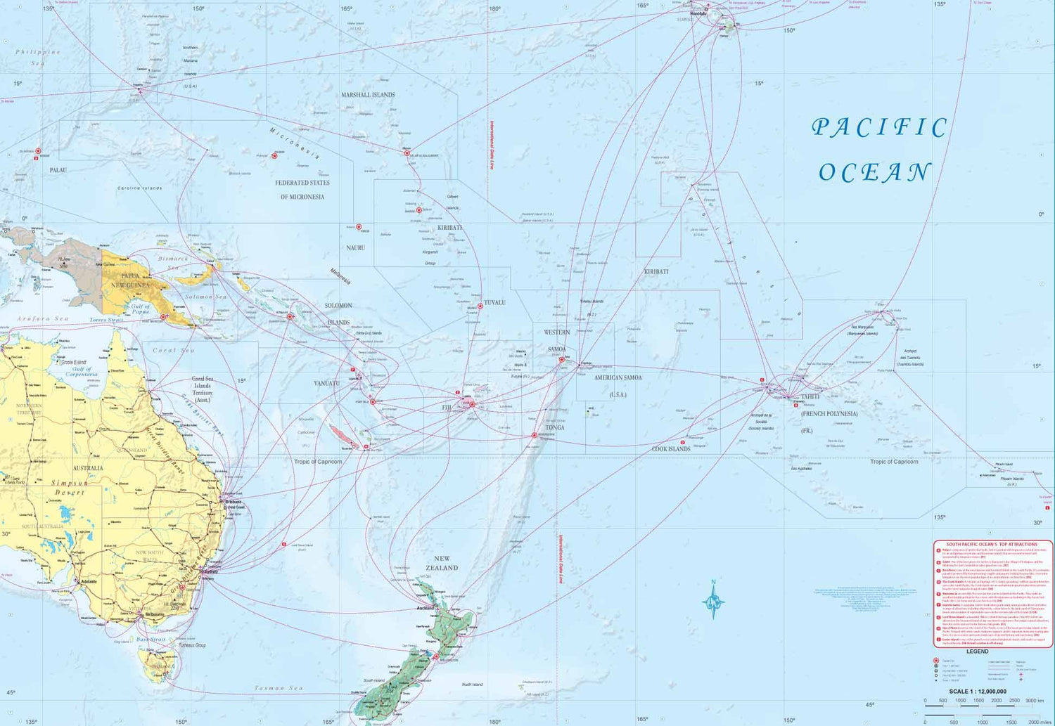 Carte de voyage - Samoa & croisières dans le pacifique sud | ITM carte routière ITM