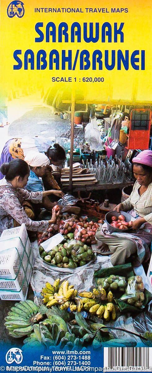 Carte de voyage - Sarawak, Sabah & Brunei | ITM carte routière ITM
