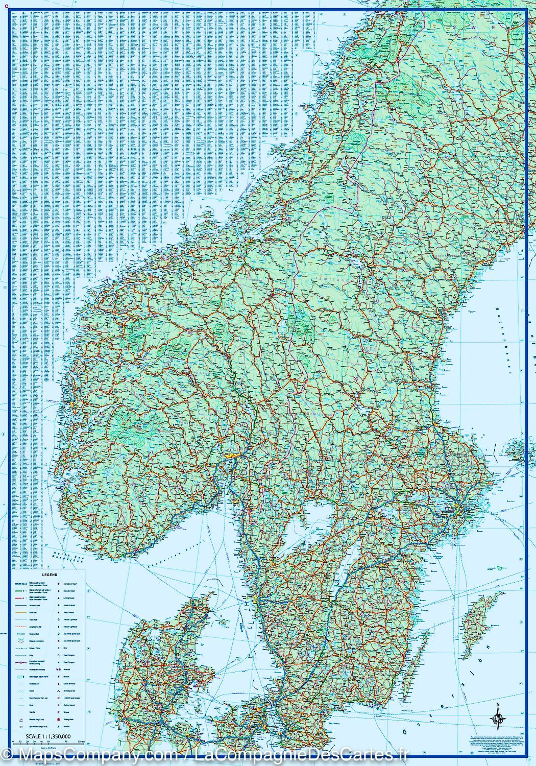 Carte de voyage - Scandinavie | ITM carte routière ITM