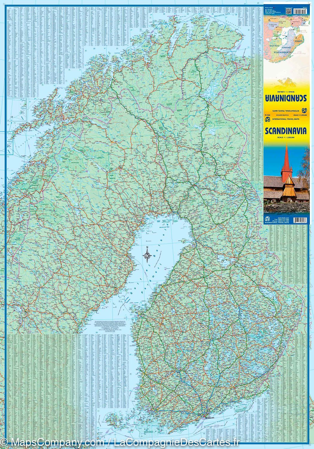 Carte de la Scandinavie | ITM - La Compagnie des Cartes