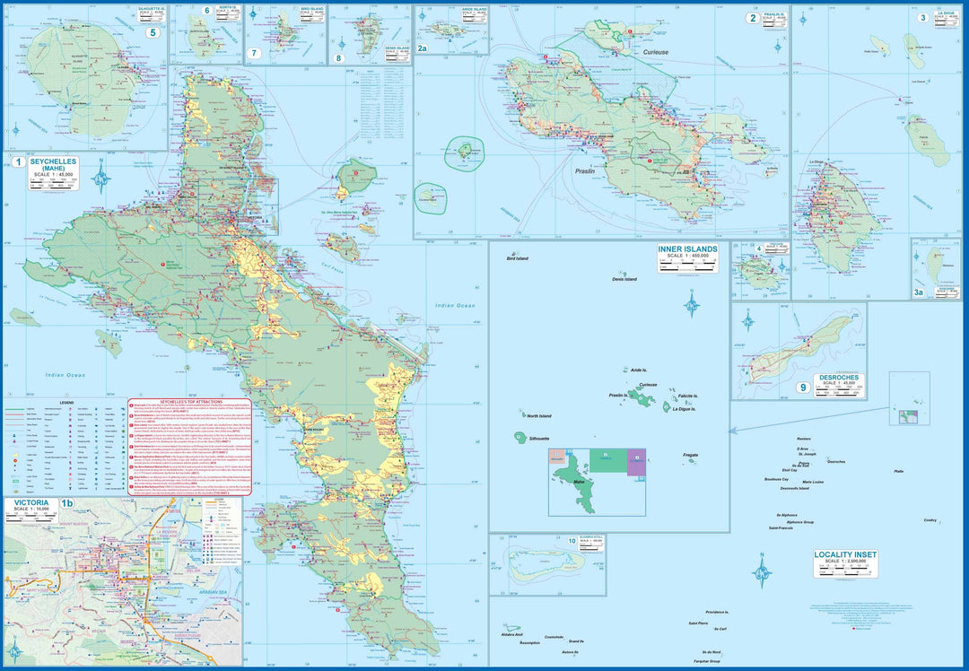 Carte de voyage - Seychelles et Océan Indien | ITM carte pliée ITM 