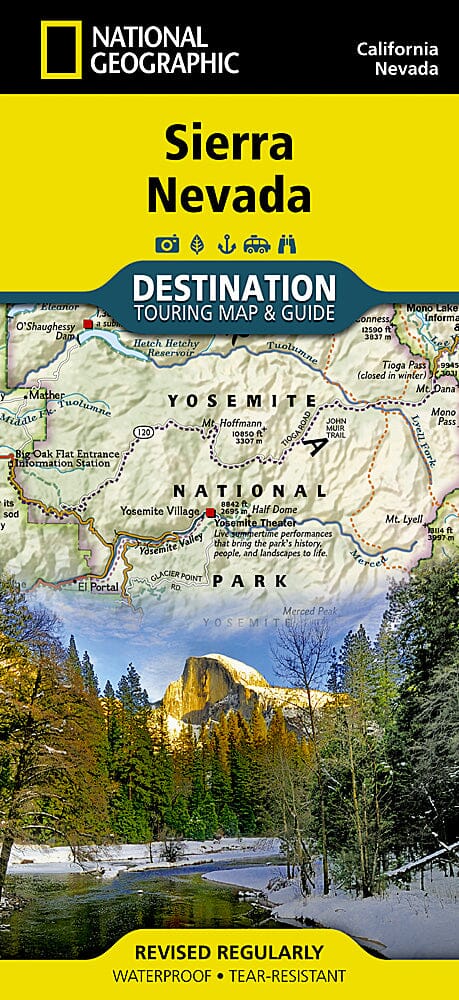 Carte de voyage - Sierra Nevada (Californie, Nevada) | National Geographic carte routière National Geographic