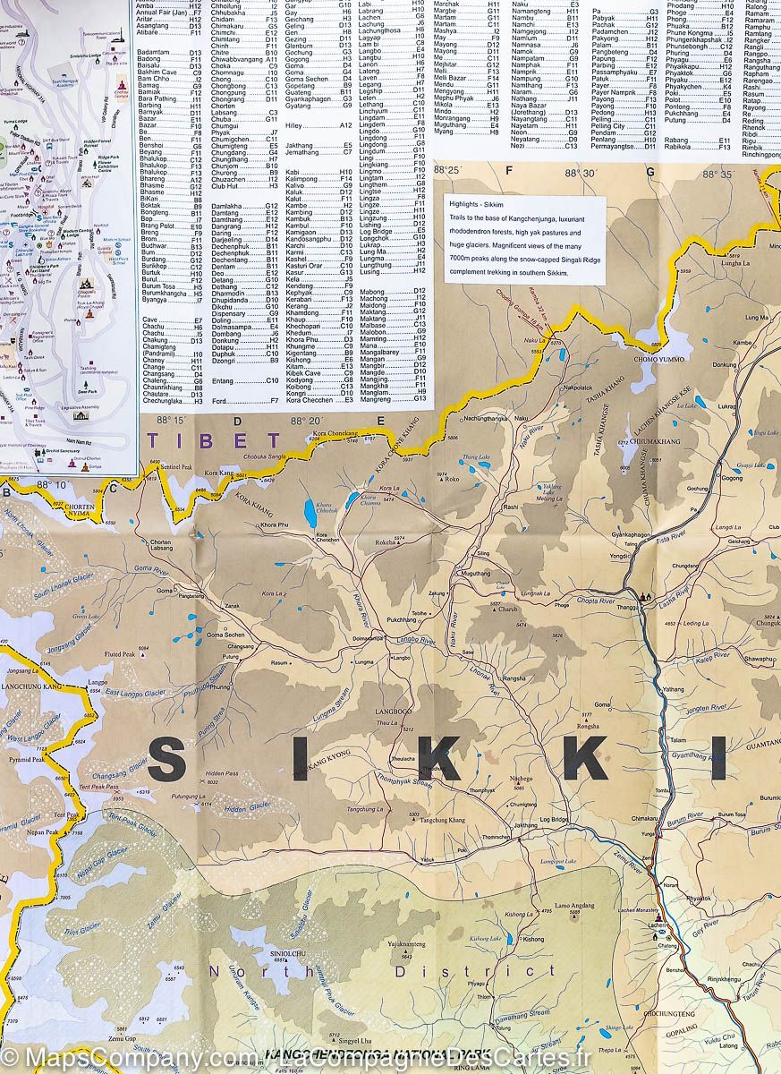 Carte de voyage - Sikkim & Inde Nord-Est | ITM carte pliée ITM 