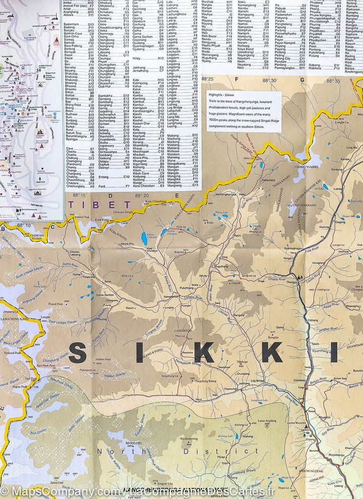 Carte de voyage - Sikkim & Inde Nord-Est | ITM carte pliée ITM 
