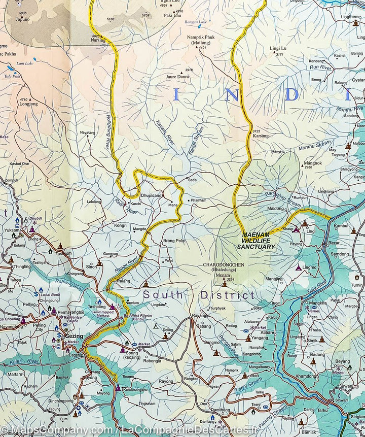 Carte de voyage - Sikkim & Inde Nord-Est | ITM carte pliée ITM 