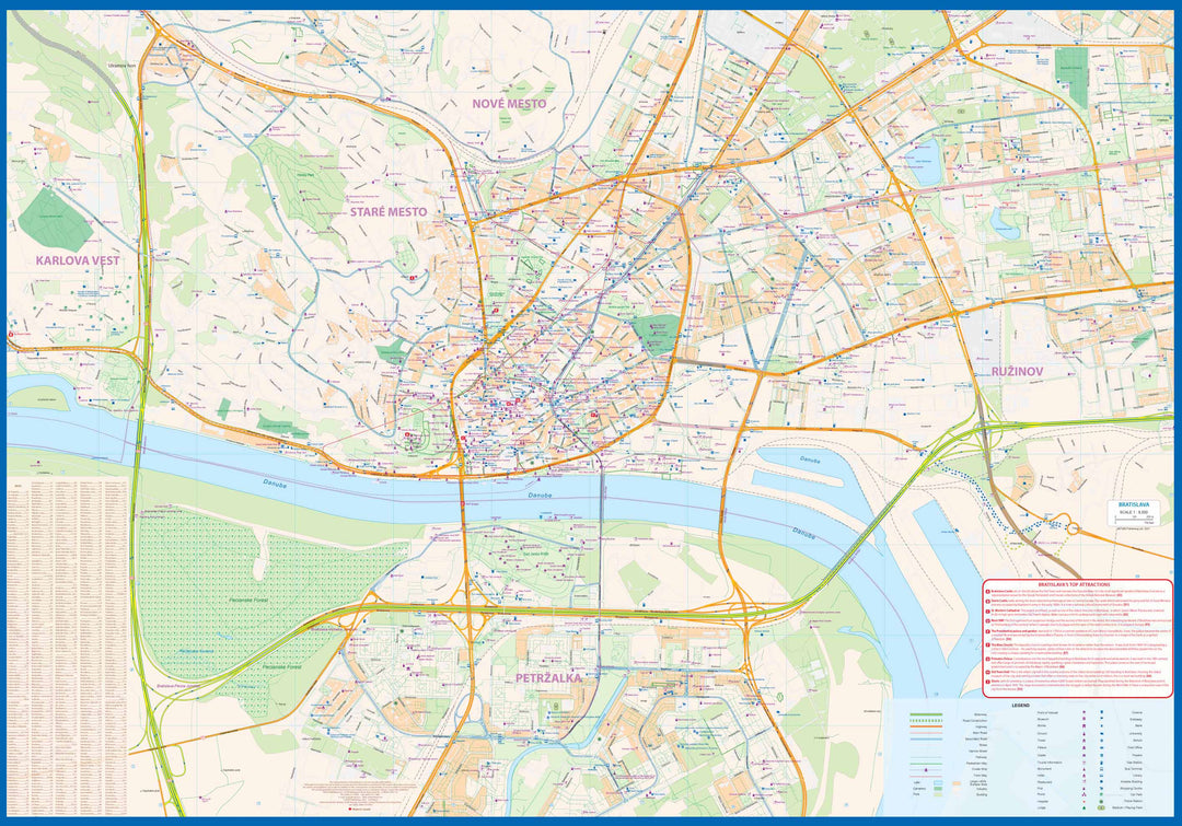 Carte de voyage - Slovaquie (routes & chemins de fer) & Plan de Bratislava | ITM carte pliée ITM 