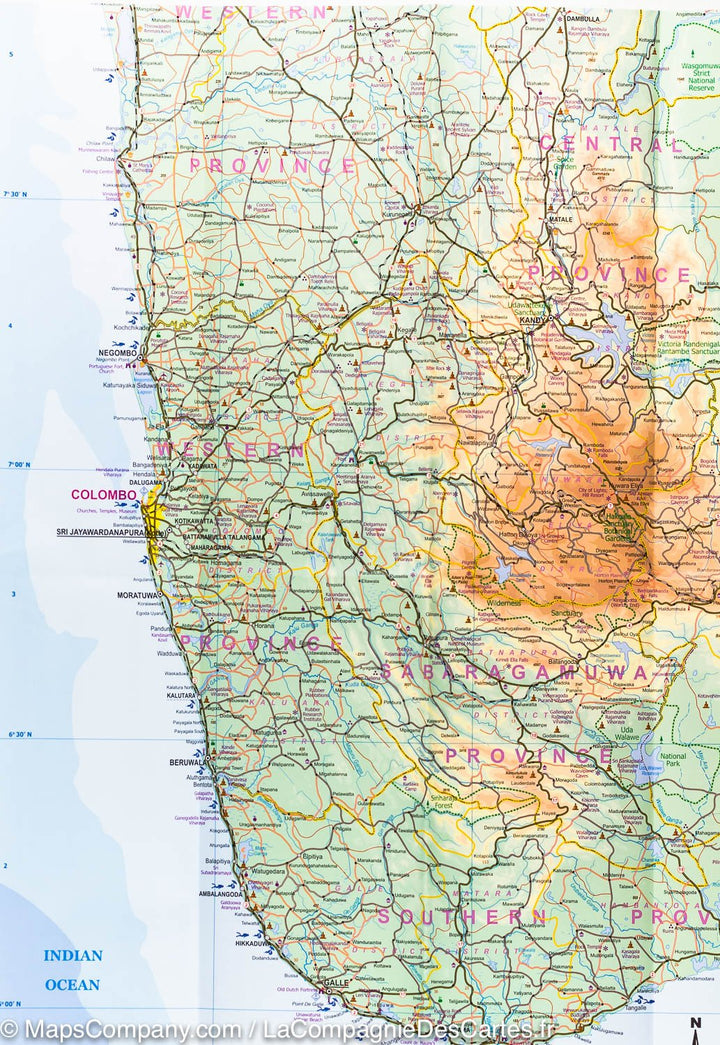 Carte de voyage - Sri Lanka & Inde Sud | ITM carte pliée ITM 
