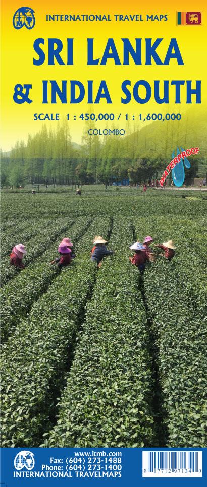 Carte de voyage - Sri Lanka & Inde Sud | ITM carte routière ITM