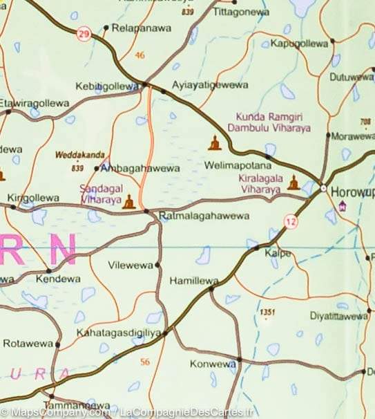 Carte de voyage - Sri Lanka & Inde Sud | ITM carte routière ITM