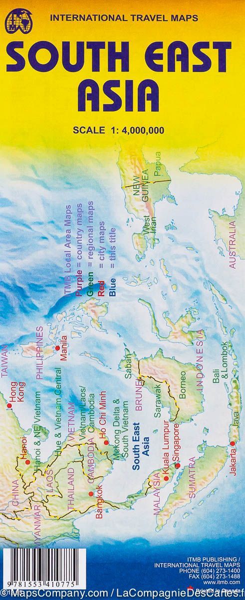Carte de voyage - Sud-est asiatique | ITM carte routière ITM