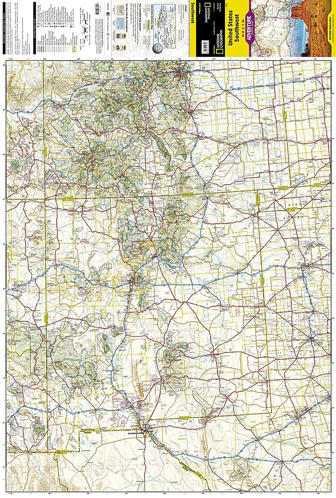 Carte de voyage - Sud-ouest Américain | National Geographic - La Compagnie des Cartes