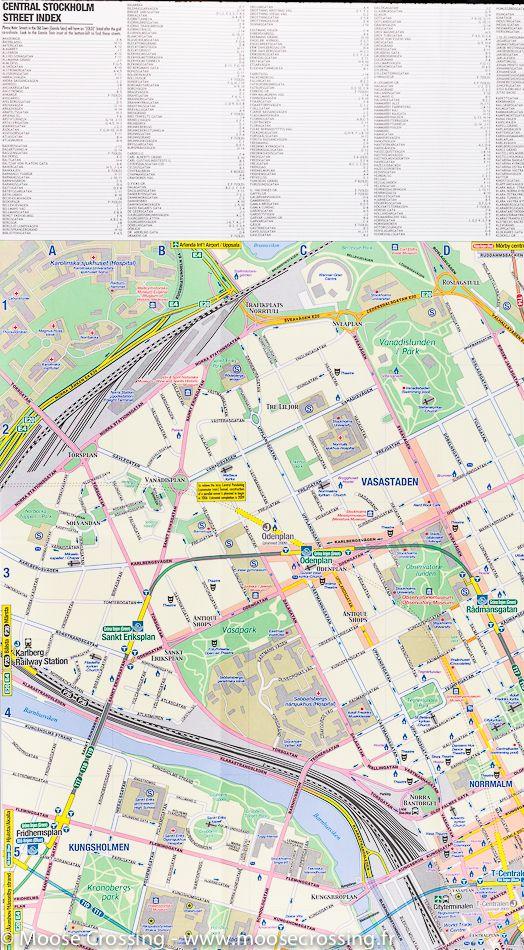 Carte de voyage - Suède Sud & Plan de Stockholm | ITM carte routière ITM