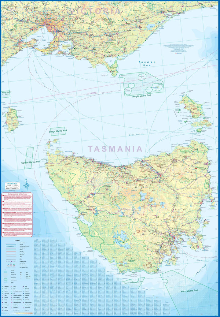 Carte de voyage - Tasmanie & Victoria | ITM carte pliée ITM 