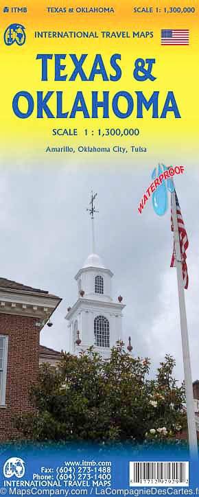 Carte de voyage - Texas & Oklahoma | ITM carte routière ITM