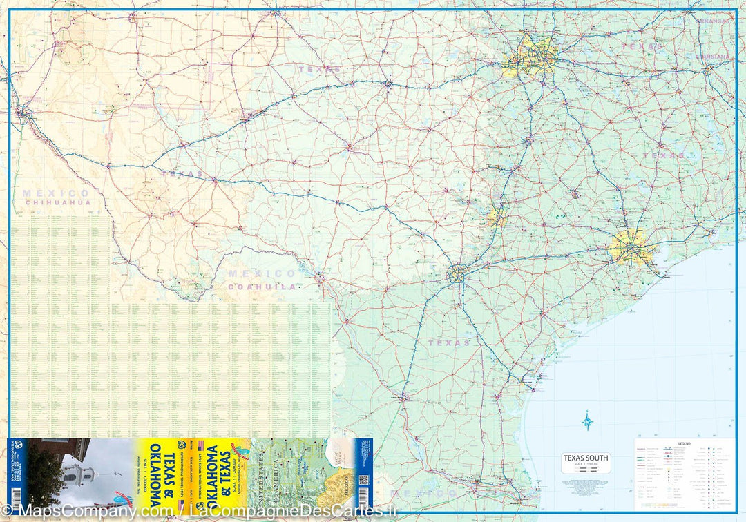 Carte de voyage - Texas & Oklahoma | ITM carte pliée ITM 