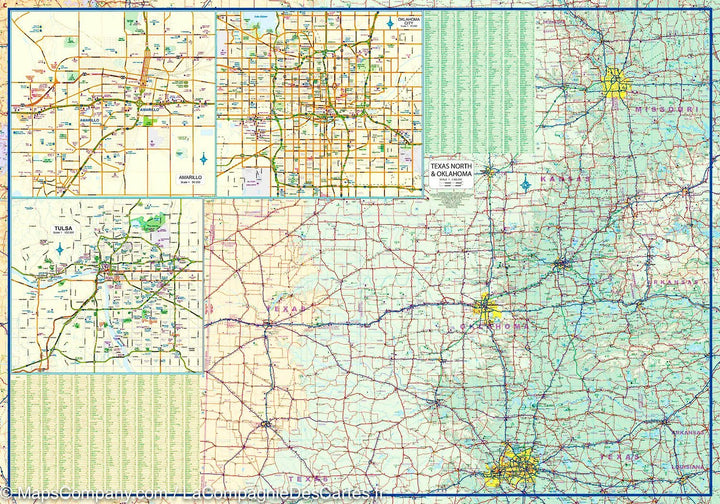 Carte de voyage - Texas & Oklahoma | ITM carte pliée ITM 