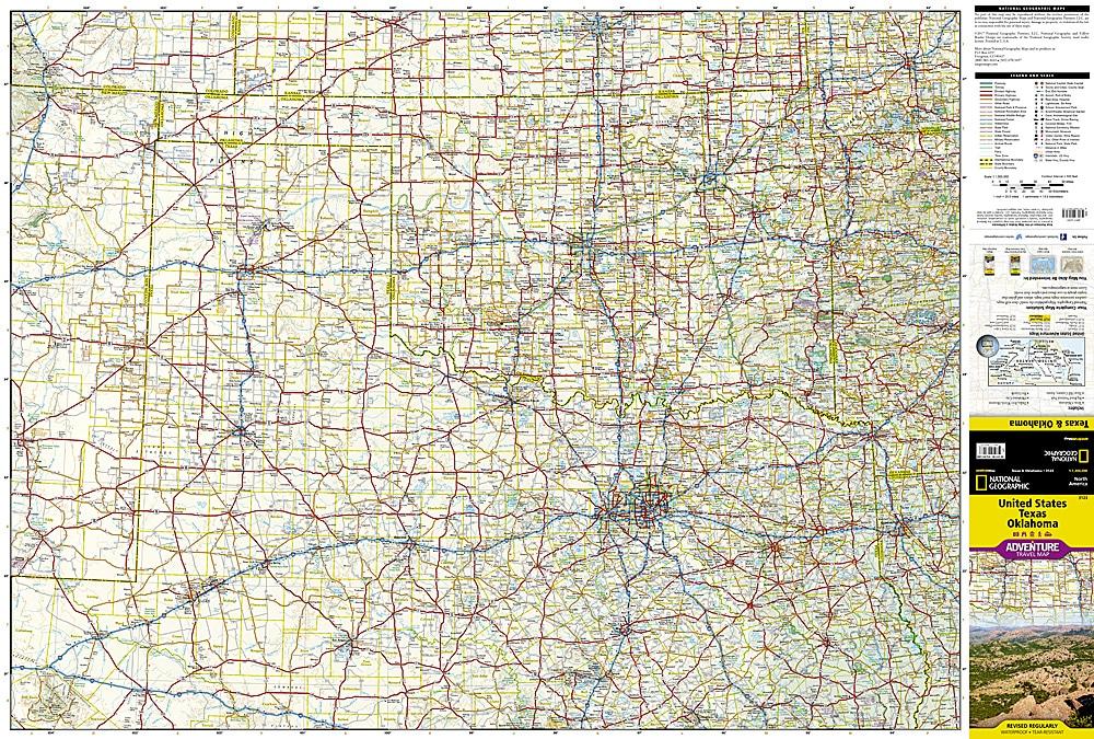 Carte de voyage - Texas & Oklahoma (USA) | National Geographic carte routière National Geographic