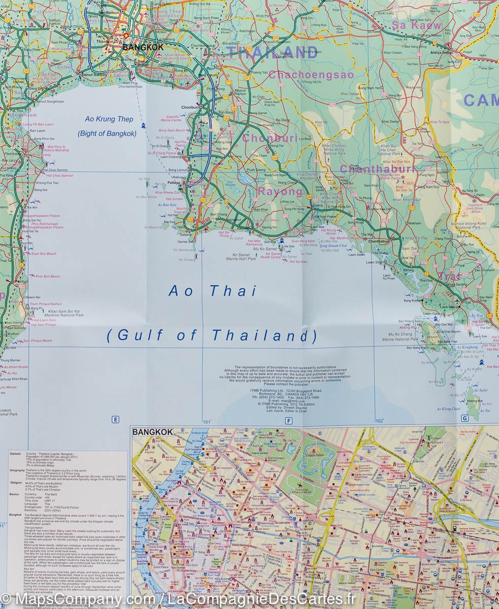 Carte de voyage - Thailande | ITM carte routière ITM
