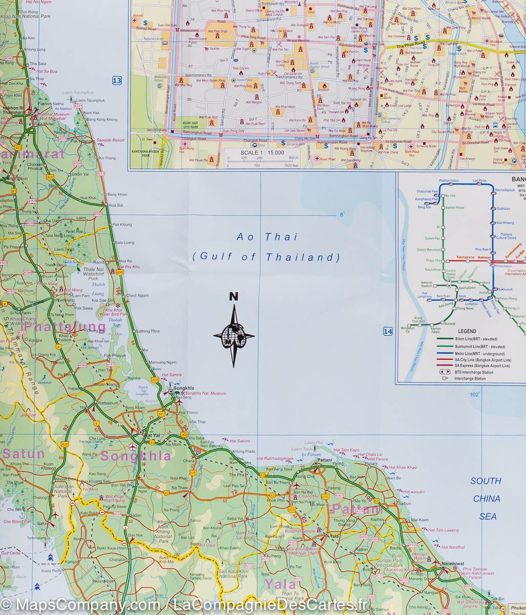 Carte de voyage - Thailande | ITM carte routière ITM