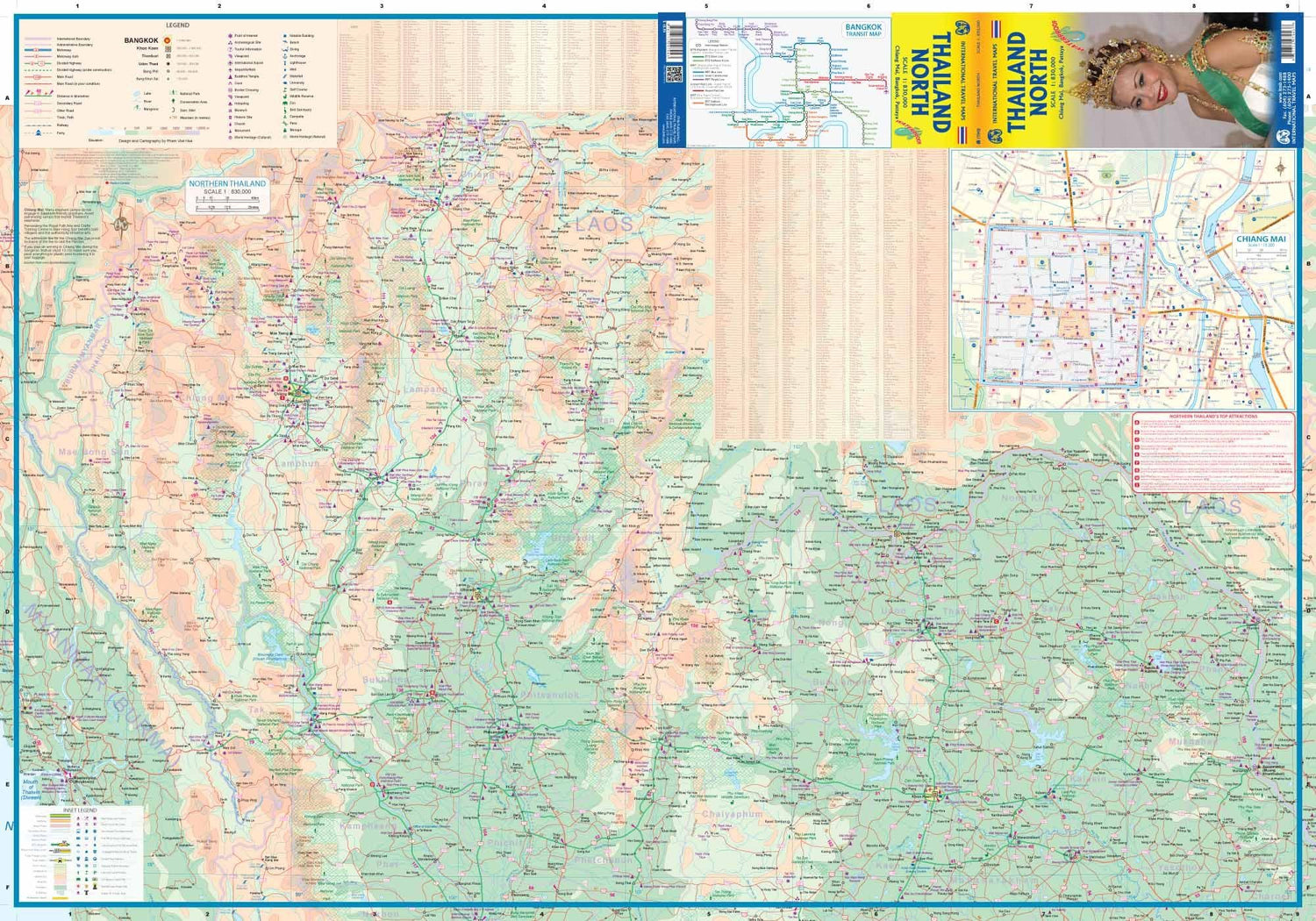Carte de voyage - Thailande Nord | ITM carte routière ITM