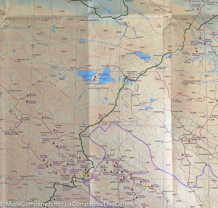 Carte de voyage - Tibet | ITM carte pliée ITM 