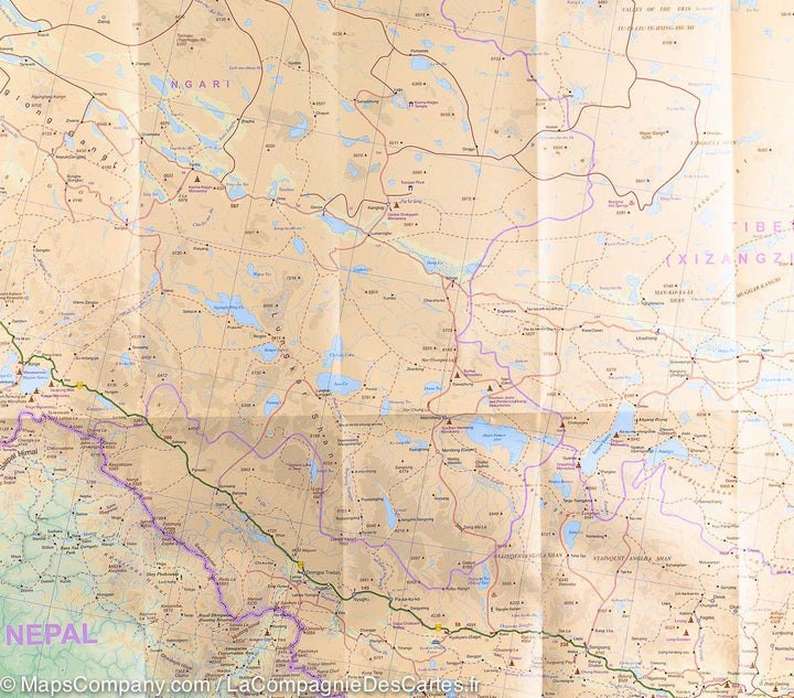 Carte de voyage - Tibet | ITM carte pliée ITM 