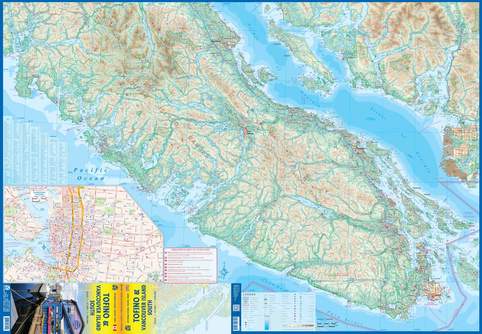 Carte de voyage - Tofino & Sud de l'île de Vancouver (Colombie Britannique) | ITM carte routière ITM
