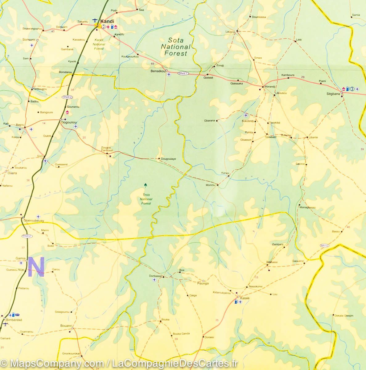 Carte de voyage - Togo & Benin | ITM carte routière ITM