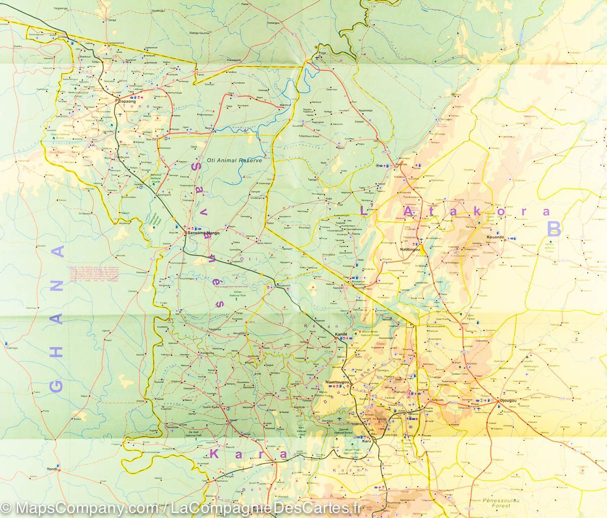 Carte de voyage - Togo & Benin | ITM carte routière ITM
