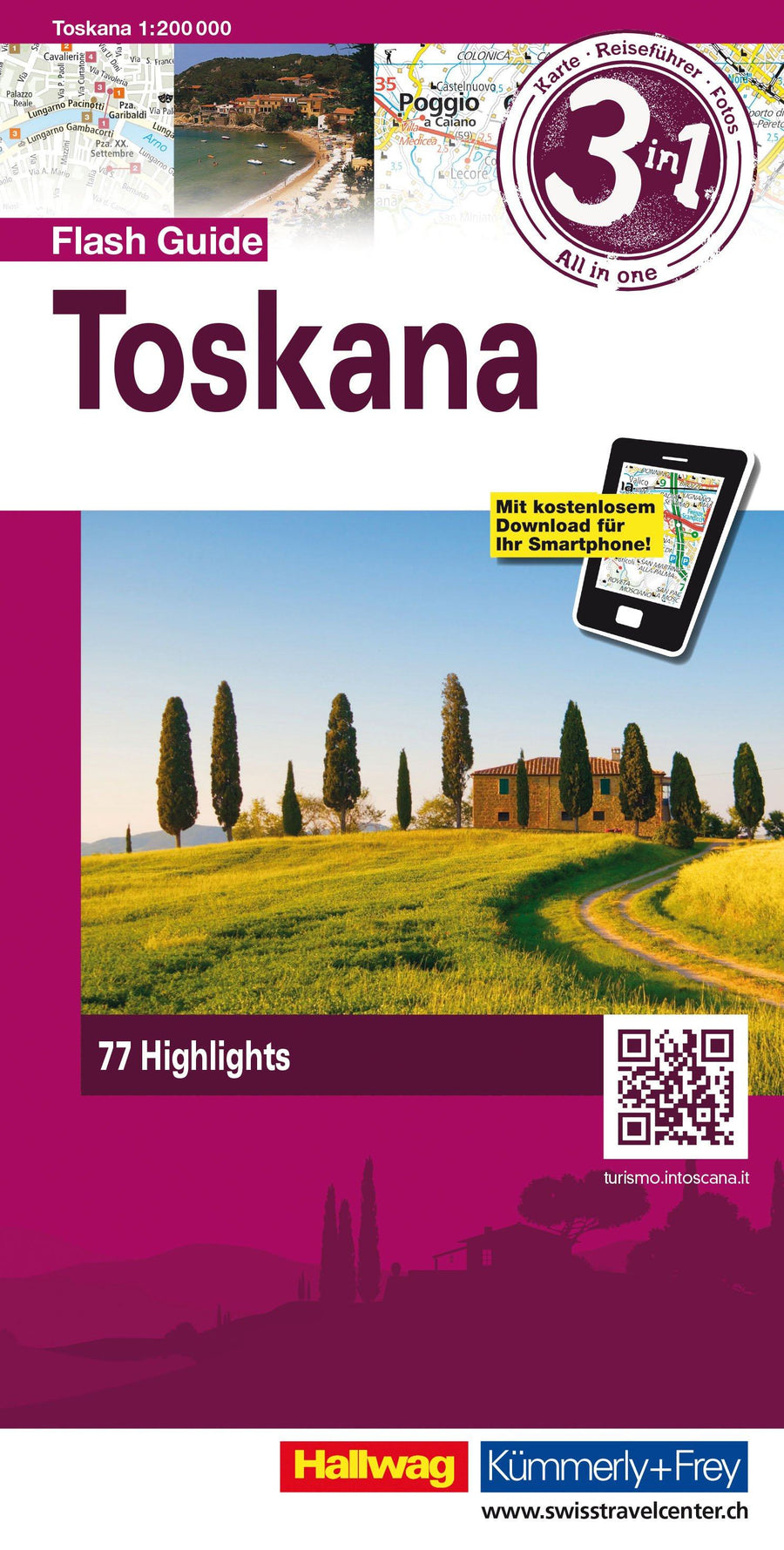 Carte de voyage - Toscane Flash Guide | Hallwag carte pliée Hallwag 