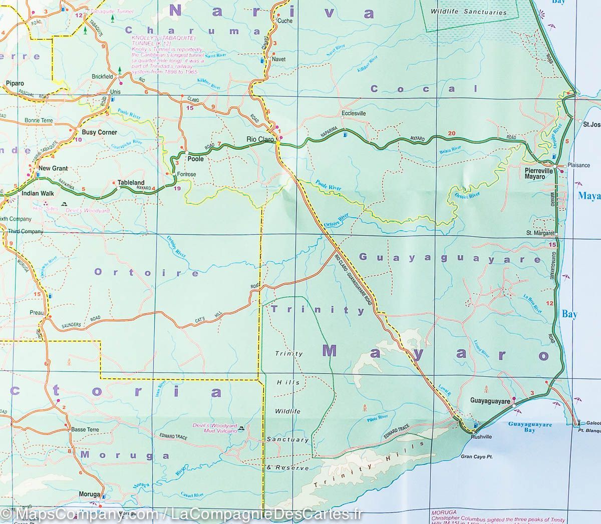 Carte de voyage - Trinidad & Tobago | ITM carte routière ITM