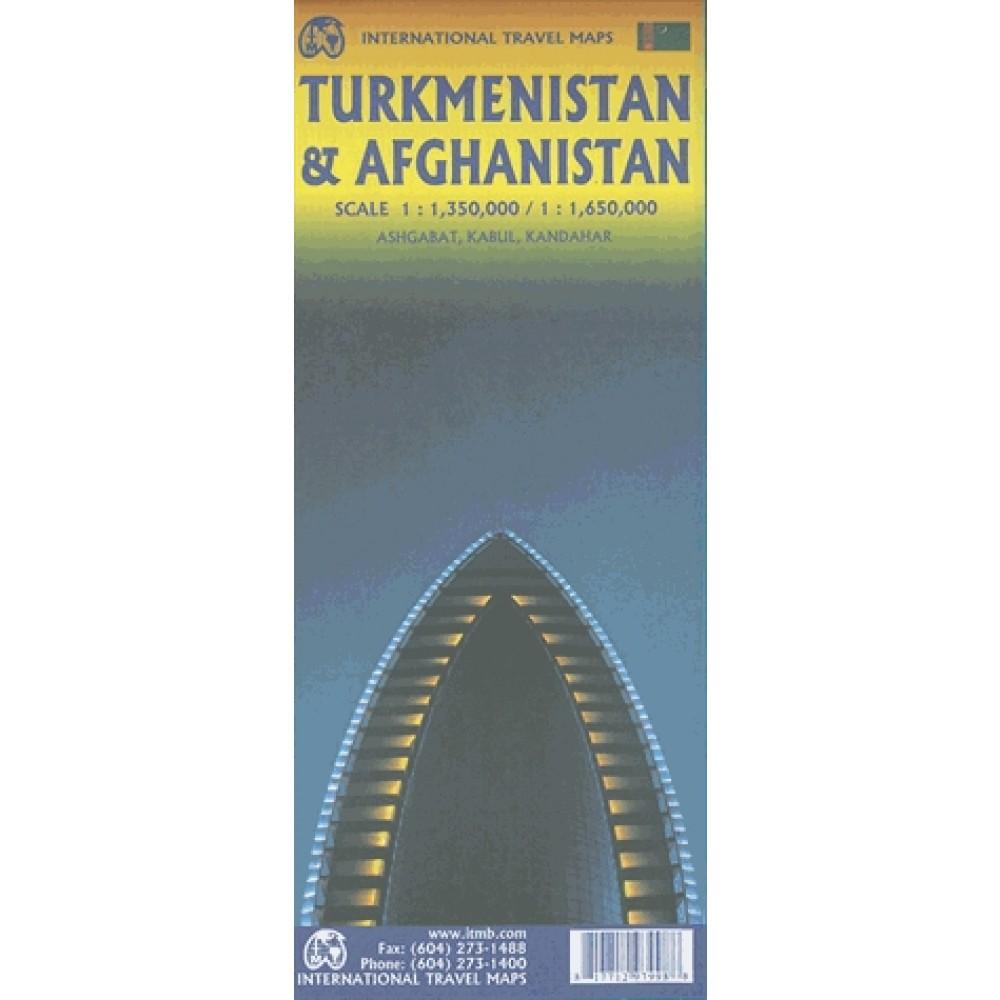Carte de voyage - Turkménistan & Afghanistan | ITM carte routière ITM