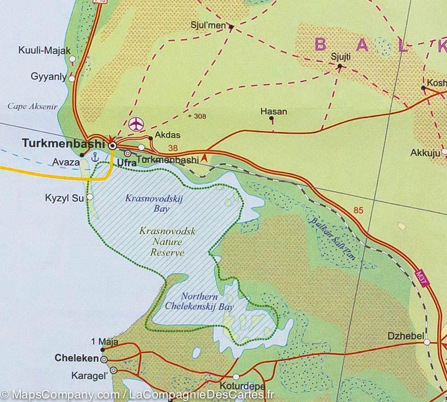 Carte de voyage - Turkménistan & Afghanistan | ITM carte routière ITM