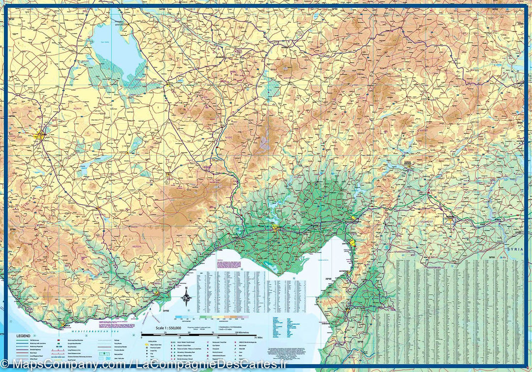 Carte de la Turquie Centrale et de la Cappadoce | ITM - La Compagnie des Cartes