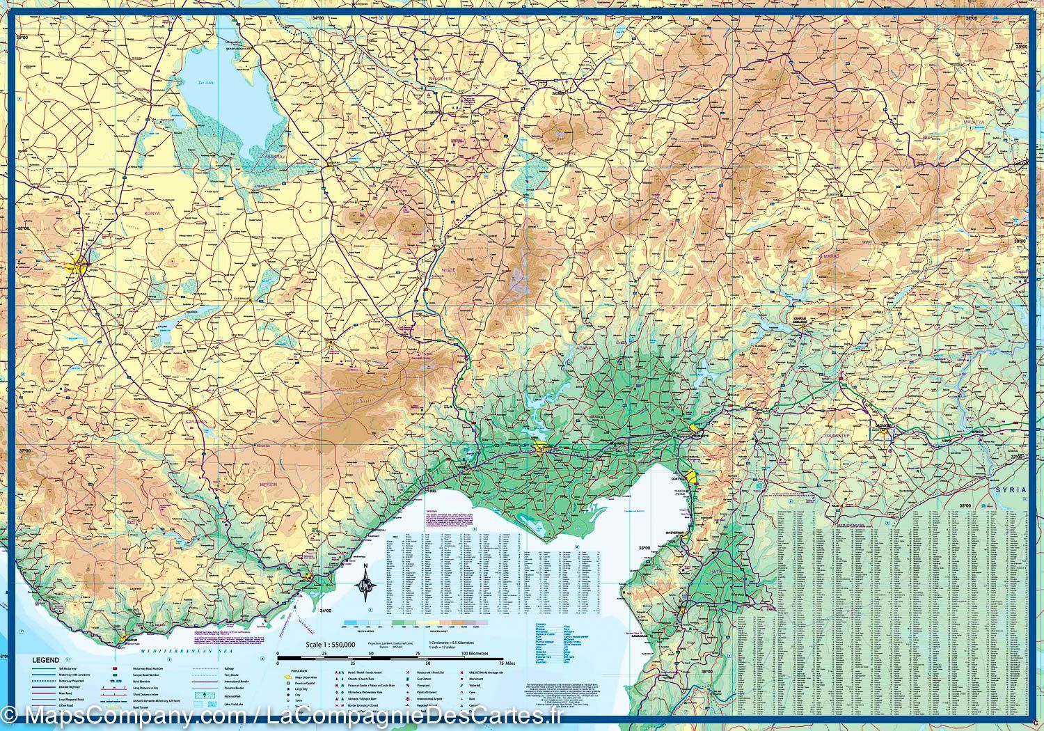 Carte de voyage - Turquie Centrale & Cappadoce | ITM carte routière ITM