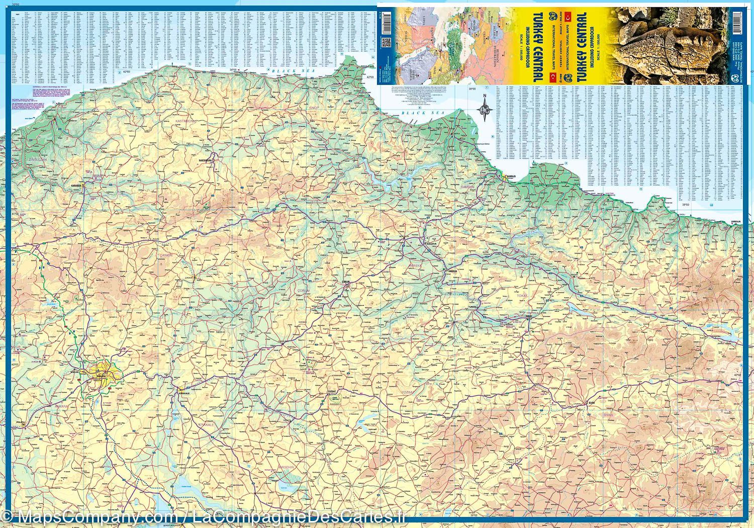 Carte de voyage - Turquie Centrale & Cappadoce | ITM carte routière ITM