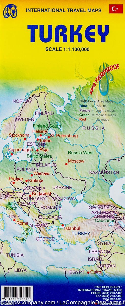Carte de voyage - Turquie | ITM carte routière ITM