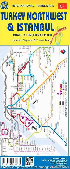 Carte de voyage - Turquie Nord-ouest & Plan d'Istanbul | ITM carte routière ITM