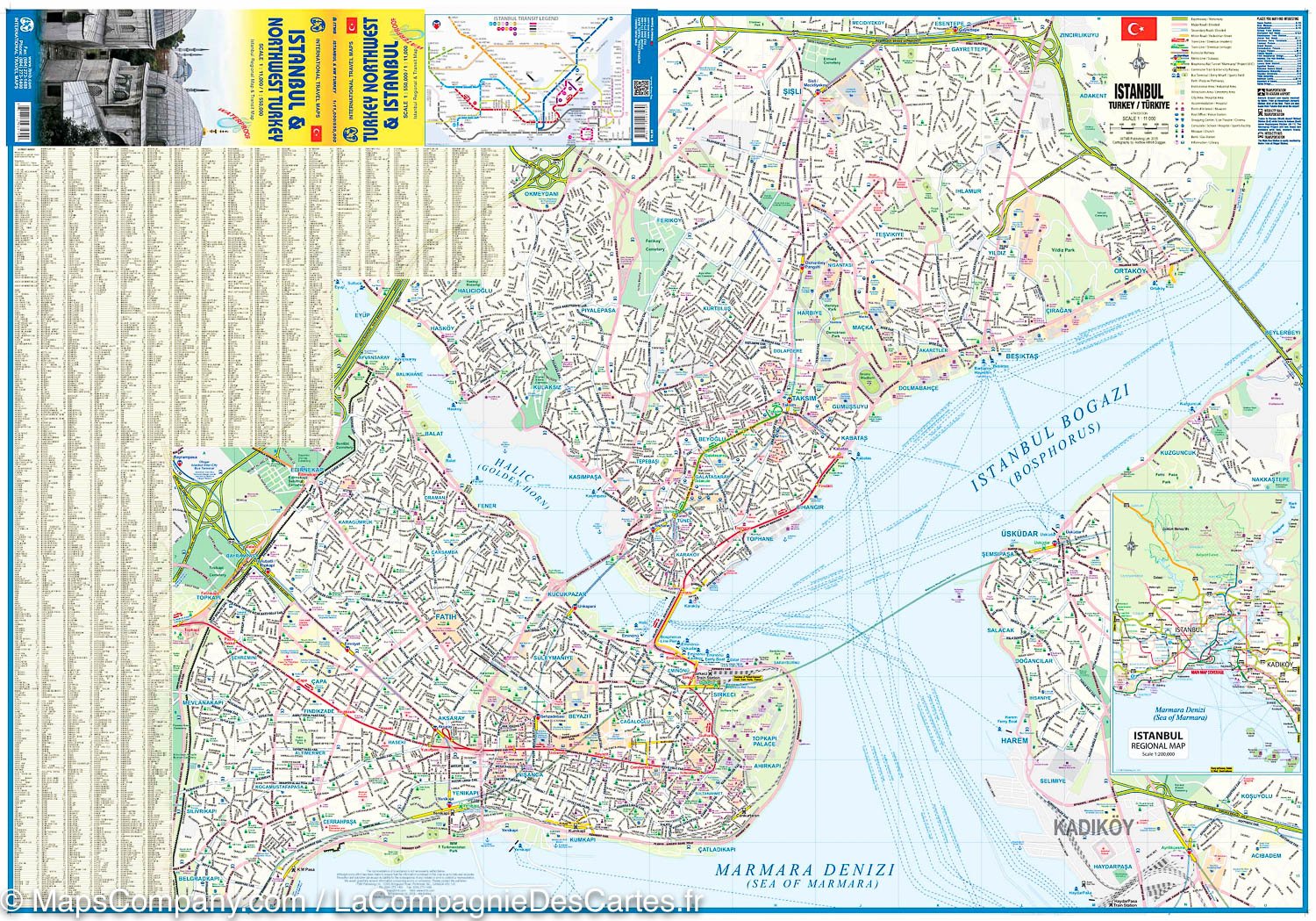 Carte de voyage - Turquie Nord-ouest & Plan d'Istanbul | ITM carte routière ITM