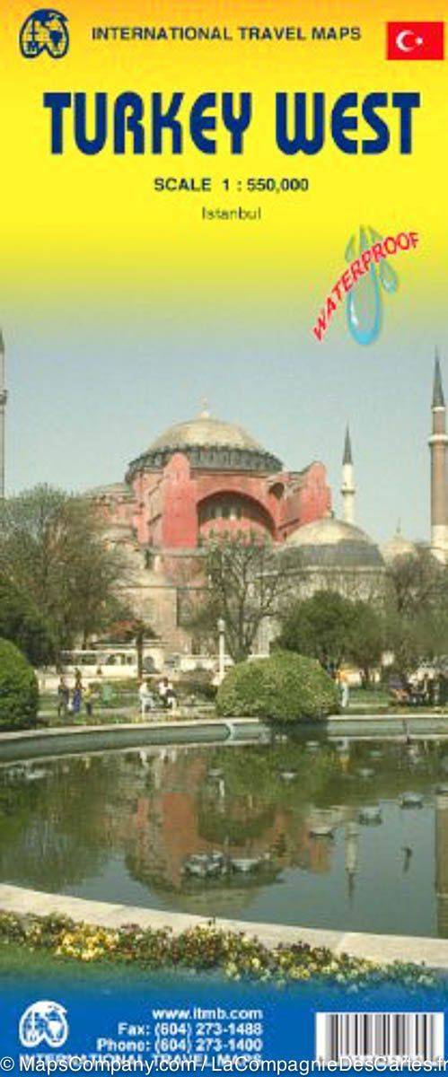 Carte de la Turquie Ouest | ITM - La Compagnie des Cartes