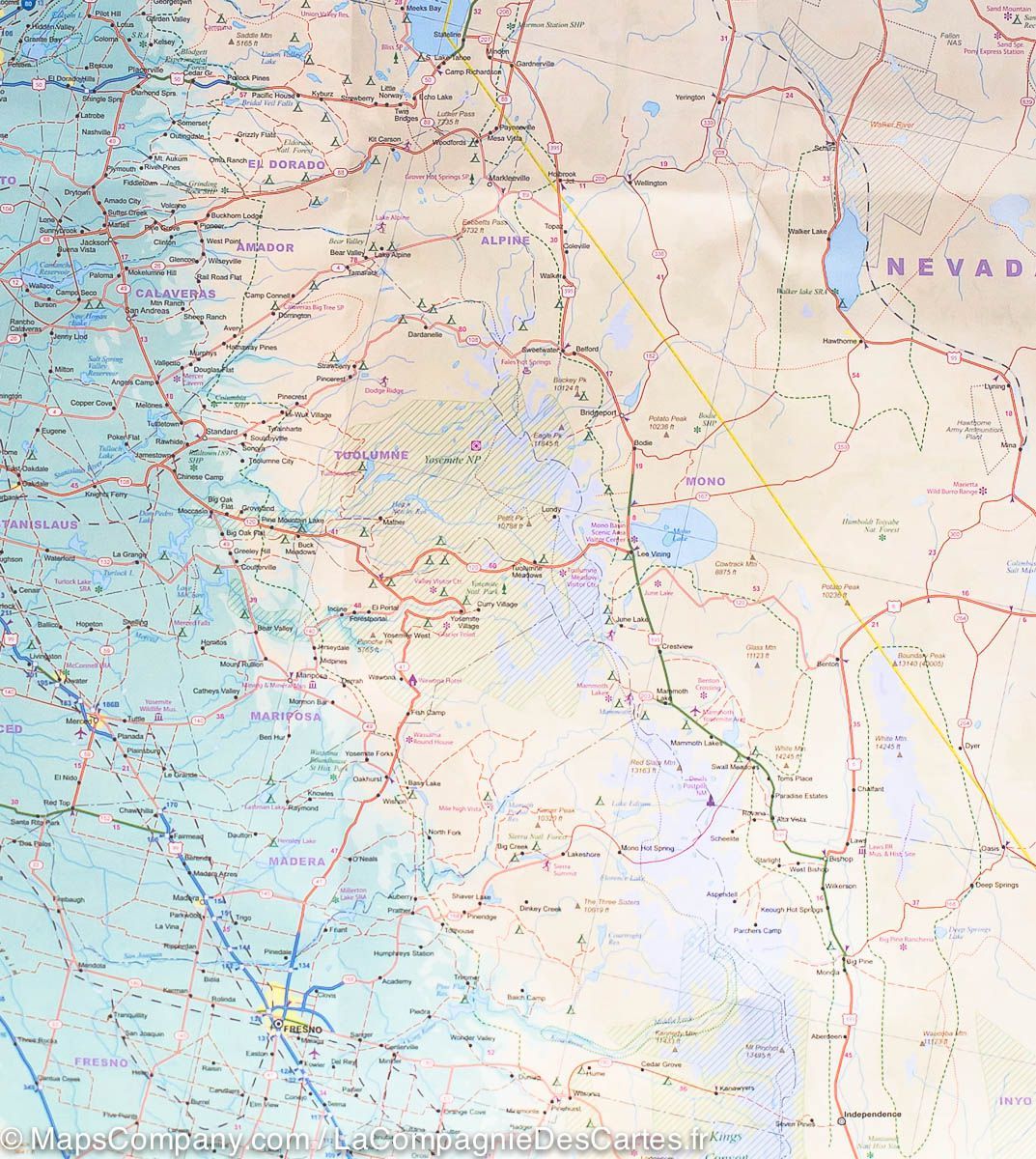 Carte de voyage - USA : Côte Pacifique | ITM carte routière ITM