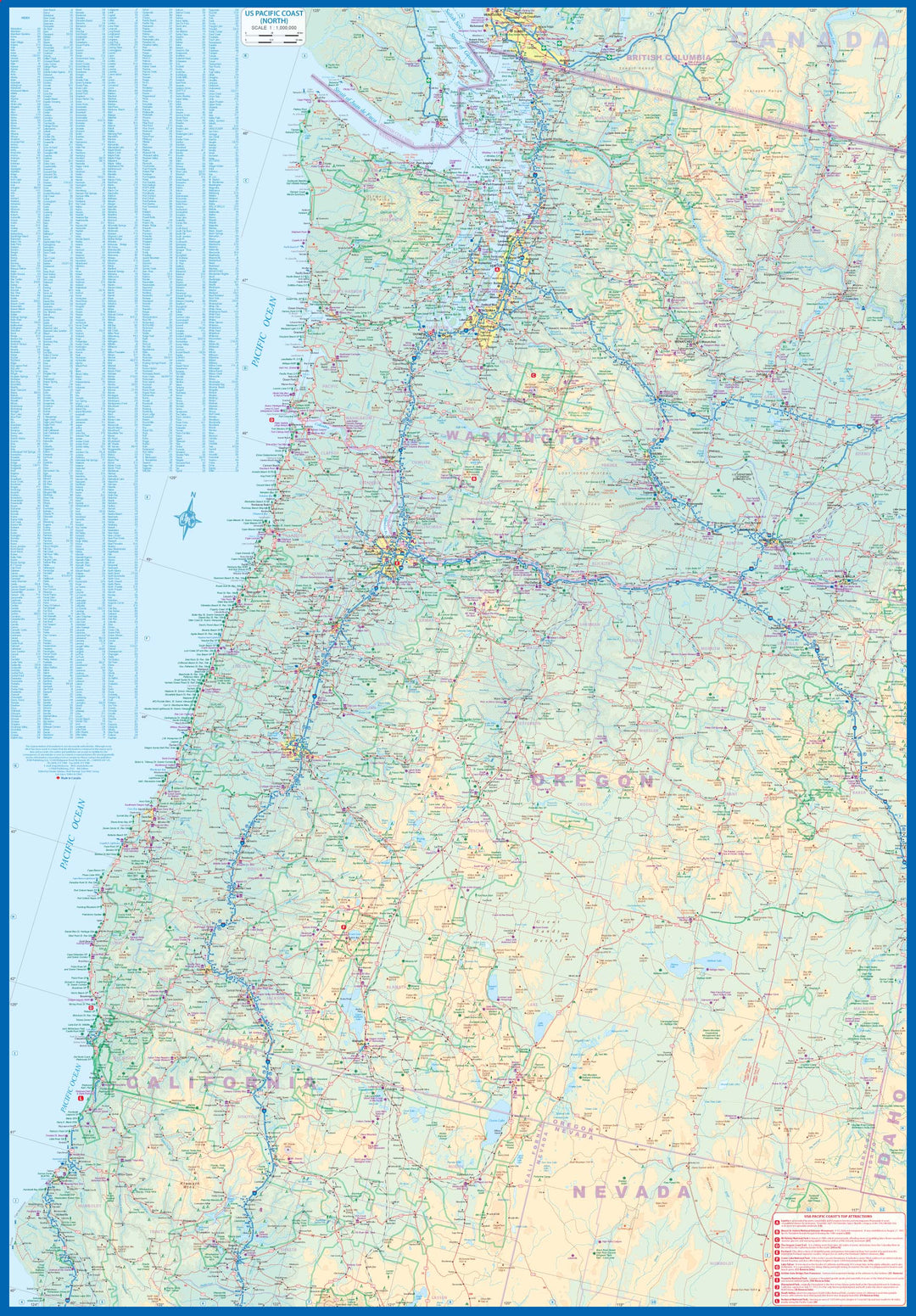Carte de voyage - USA : Côte Pacifique | ITM carte pliée ITM 